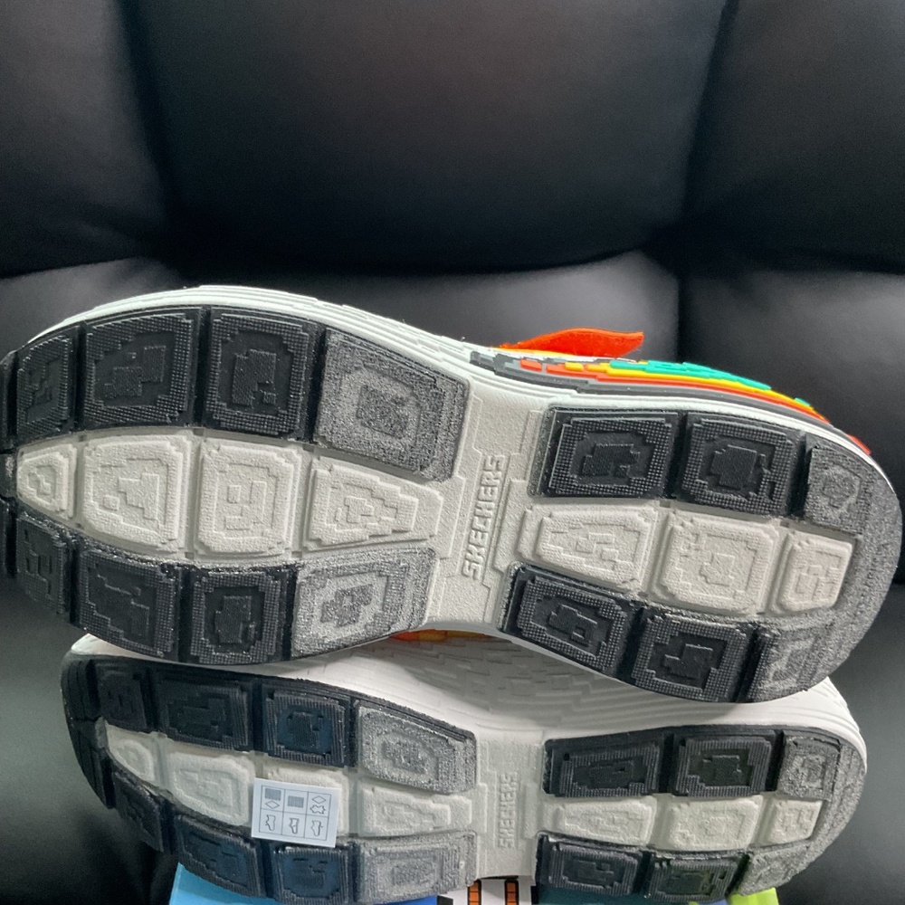 Skechers Kids' Mega-Craft 4K Sneakers Orange Black Size 2.5 Youth - Picture 9 of 10